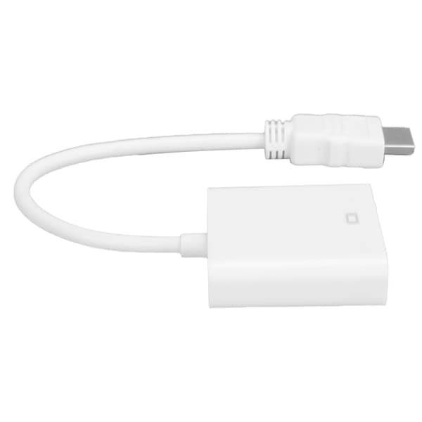 HDMI til VGA Adapterkabel til Computer Laptop Skærm Projektor Hvid
