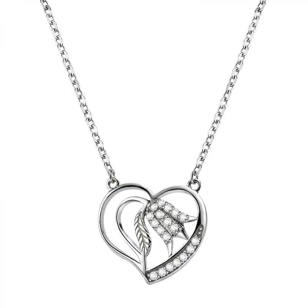 Sterling Silver Lucky Lily Heart Halsband