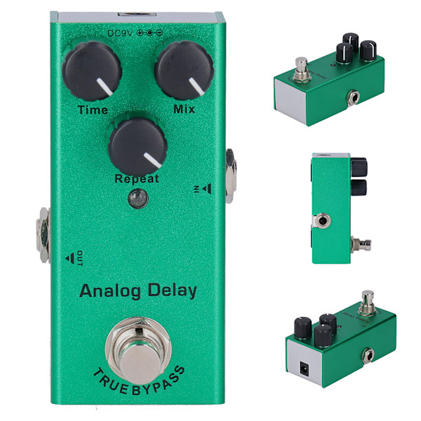 Mini True Bypass Analog Delay Gitarr Effekt Pedal Portabel Aluminiumlegering DC 9V JDF-10