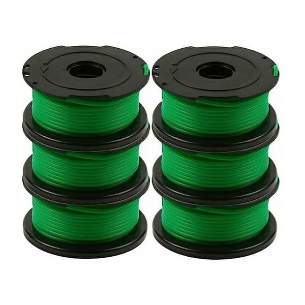 Pakke med 6 trådspoler til Black and Decker GL7033, GL8033, GL9035 gresstrimmer, 6 meter hver.