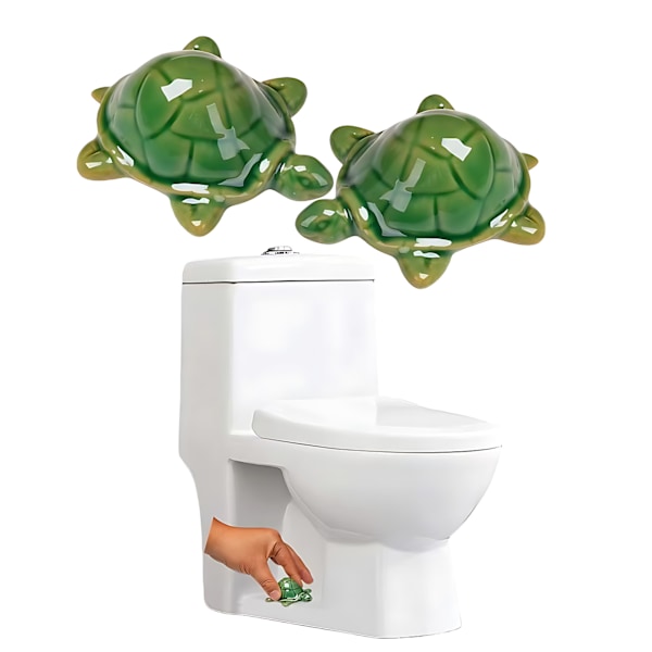 2-pak Dekorativ Skildpadde Toiletboltdæksel i Resin: Let at Installere, Støvtæt, Perfekt til Strandentusiaster