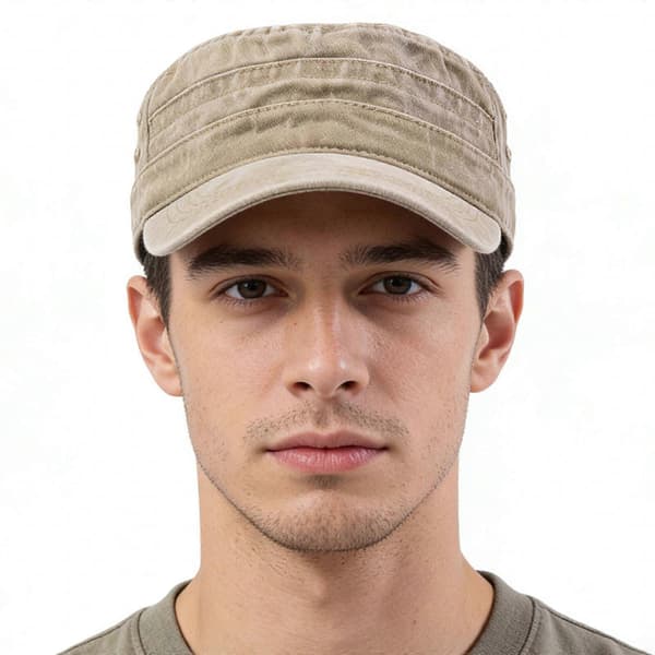Vasket bomuldsbaseballkasket, slidt farve, justerbart design, åndbar hat til mænd til afslappede lejligheder, khaki Khaki