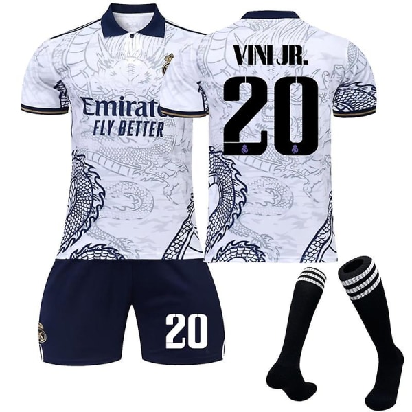 Sesong 22-23 Real Madrid Dragon Pattern Football Shirt VINI JR. 20 Kids 28(150-160CM)
