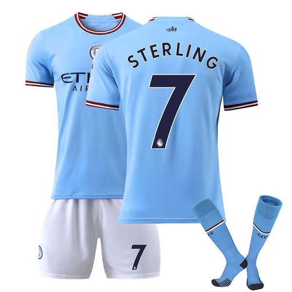 2022-2023 Hemma fotbollströja Set nr. 7 Sterling T-shirt barn 16