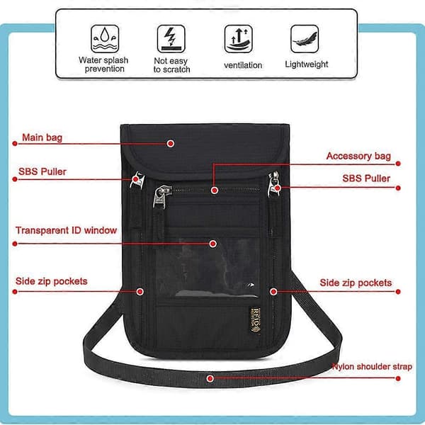 Opbevaringspose Blokerende Pas Holder Rejse Hals Taske Dokument Organizer Pung Multi-farve Valgfri Green