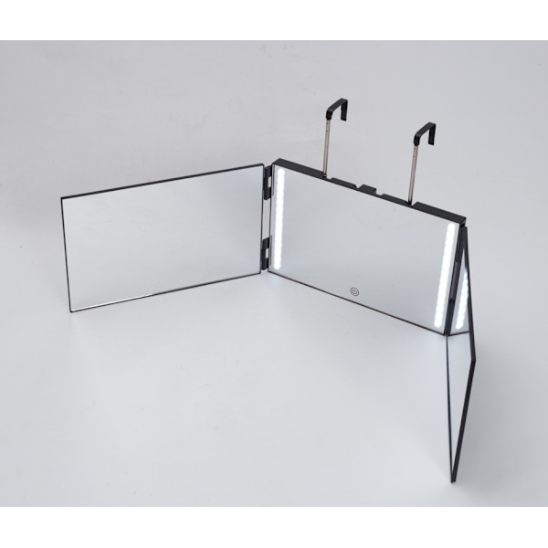 3Way Mirror Trifold Mirror Self Hairdressing Mirror Hårklippningsverktyg Green with Led