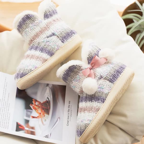 Tøfler Dame Plysjfôret Varme Husnisser Solid Såle 37-38