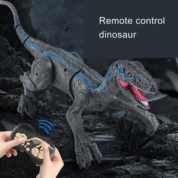 Fjernkontroll Dinosaurleker 2.4g Rist Hode Hale Elektronisk Kjæledyr Simulering Leketøy gray