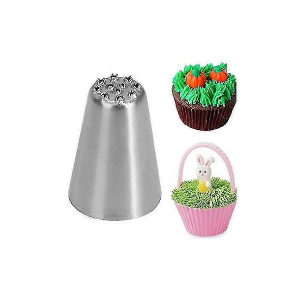 3 stk. græs-tyller i rustfrit stål til kager, fondant, cupcakes