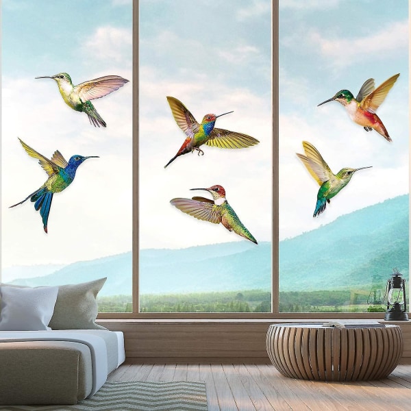 6 delar Hummingbird Window Clings Anti-kollisionsdekaler