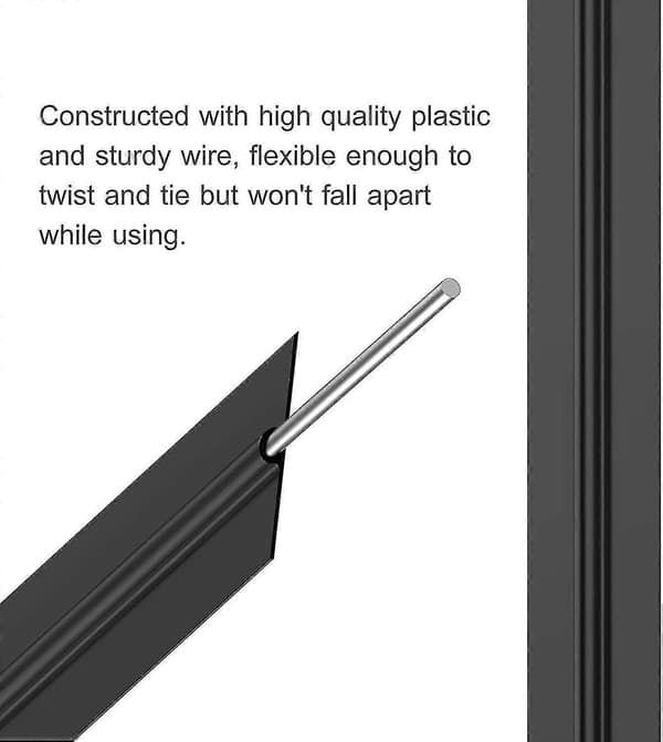 12 cm Twistbindere 500 Stk. Genanvendelige og Holdbare Plastik Sorte Brødposer Black - 500 PCS