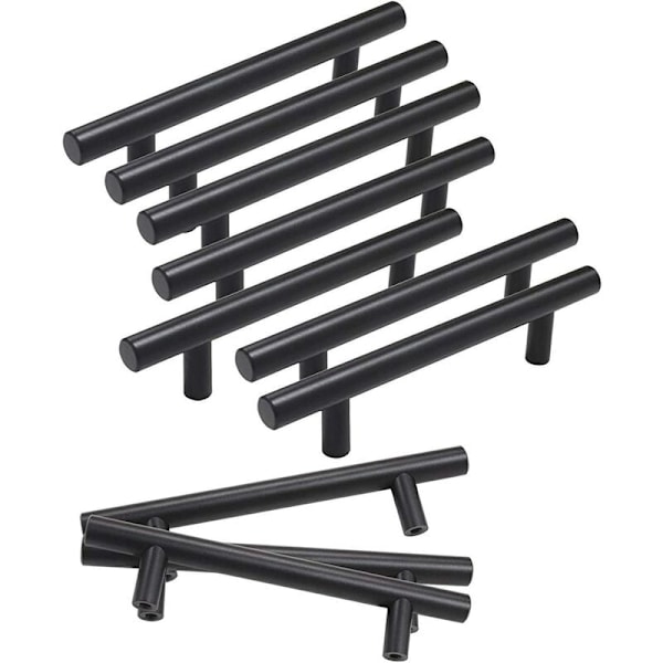 10 st Black Cabinet Pull T-Shaped Hollow Pull Rod Handtag, Köksskåp Hålavstånd: 96mm 10*150*96