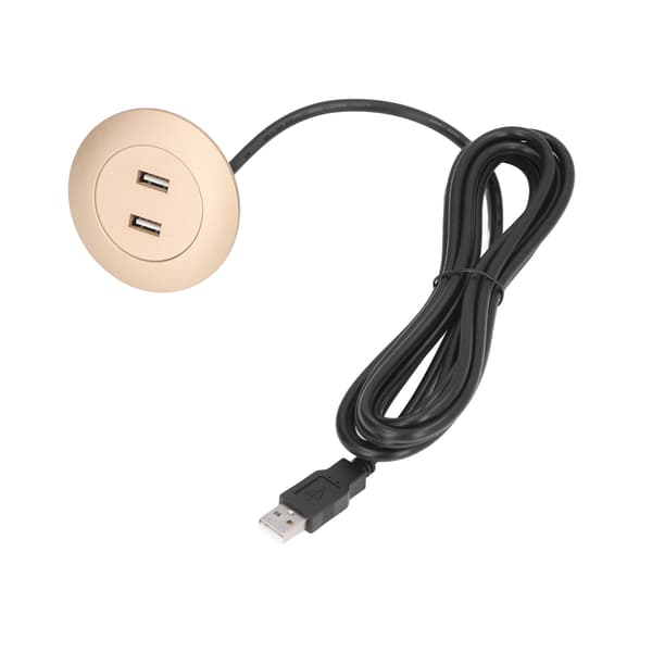 Guld Flush Mount Dobbelt USB Opladningsstik Sofa USB Oplader til Hjemmet