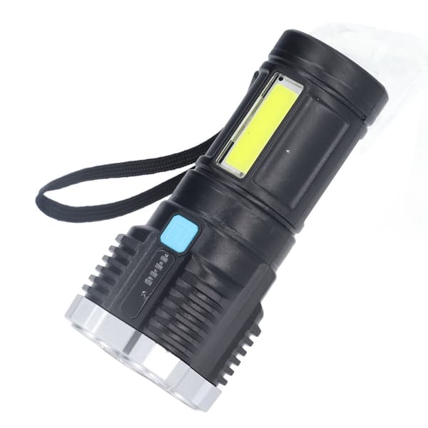 Quad Core Lyssterk LED Lommelykt USB Oppladbar Utendørs Multifunksjonell Spotlight Batteriindikator