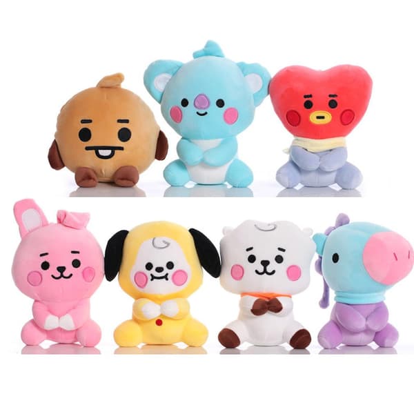 7 pcs KPOP BTS Plush Toy Cute Soft Doll Stuffed Figure for Fans