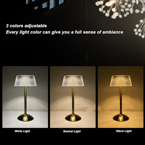 USB LED Akryl Bordslampa med Steglös Dimning för Barnrum eller Sängbord i Sovrummet