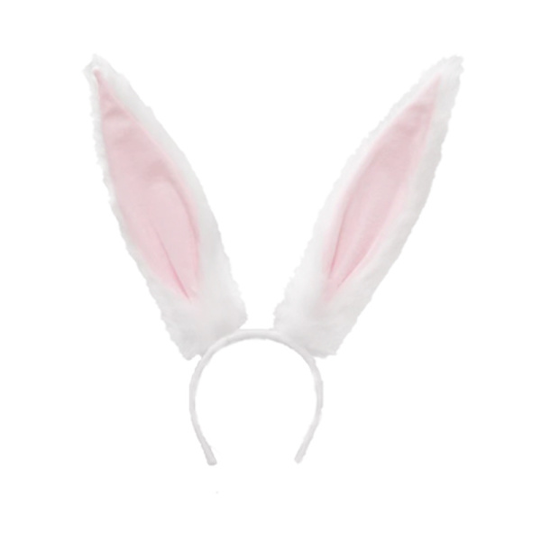 Bunny Ears Pannband för flickor och kvinnor White