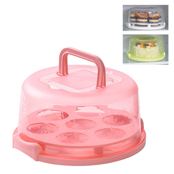 Tårtbärare Lock med lock Dessert Serveringsplatta med handtag Cupcakehållare Pajer Display med bas