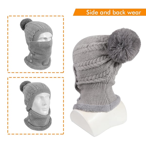 Winter Warm Stickad Capneck Warmer Sets
