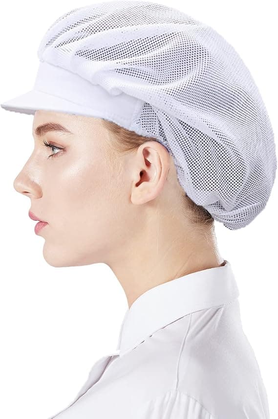 3-pack meshkockmössor - vita, unisex köksmössor med mesh, W[dt]