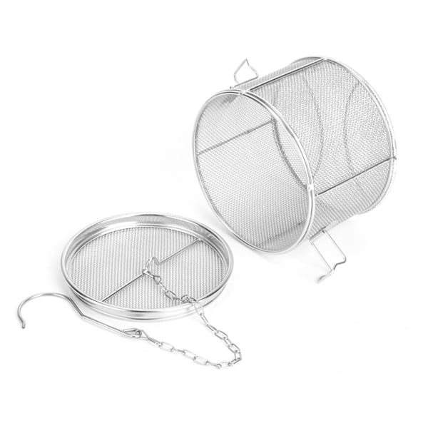 Ruostumattomasta teräksestä valmistettu teepallosuodatin - 14 x 10 cm maustesuodatin keittojen mausteille ja erotuskorille