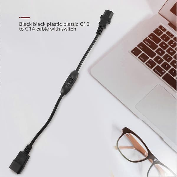 PDU UPS -virtajohto, IEC 320 C14 - C13 virtakytkimellä 30cm musta