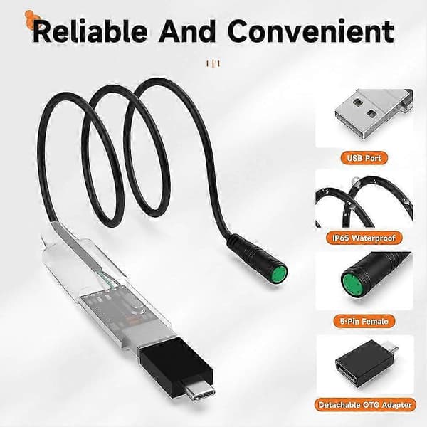 OTG-USB USB-programmeringskabler for Bafang Mid Drive Kit BBS01 BBS02B BBSHD for å endre PAS-hastighetsparameter SZRH A-F[dt] 5 5