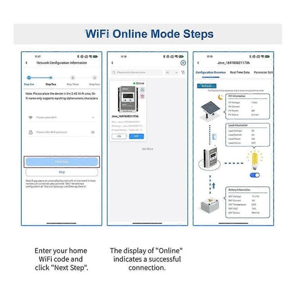 EPEVER WiFi Bluetooth-adapter for MPPT Tracer Solar Controller Overvåking av solcellekontroller Fjernmonitor Black