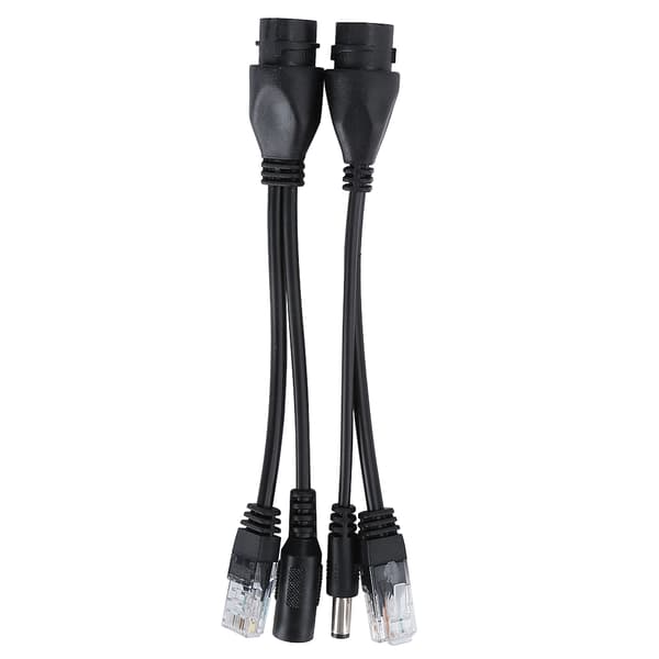 POE-sovitinkaapeli, ei-standardi, vedenpitävä injektori-splitteri, DC 12V, musta