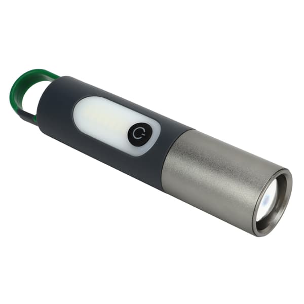 Teleskooppinen zoomattava USB-ladattava superkirkas taskulamppu 4 tilassa koukulla ulkoiluun