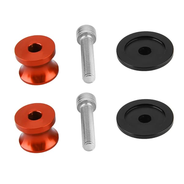 2 stk. 10 mm Motorcykel CNC Baghjulsophæng Swing Arm Spool Sliders Bobbins Orange