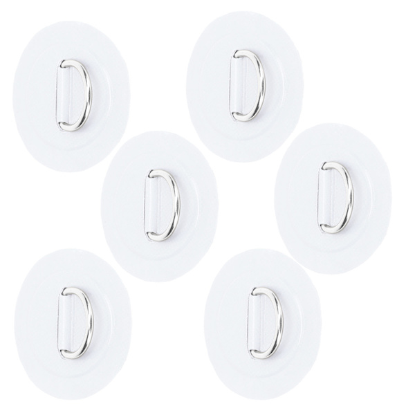 6 st Inflatable Båtdringsdynor Patch PVC Hållbar Marin Rostfritt Stål Fästspänne (Vit)