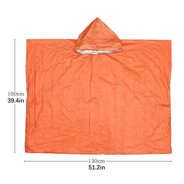 Vattentät Termisk Poncho Reflekterande Överlevnadsfilt Utomhus Camping Vandring