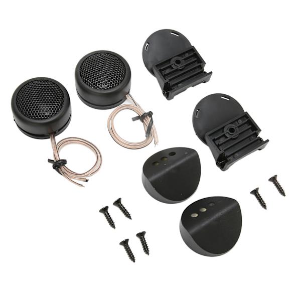 2 STK 380W Mini Dome Tweeter Rund Sort Bilhøjttaler Planmontering Universal