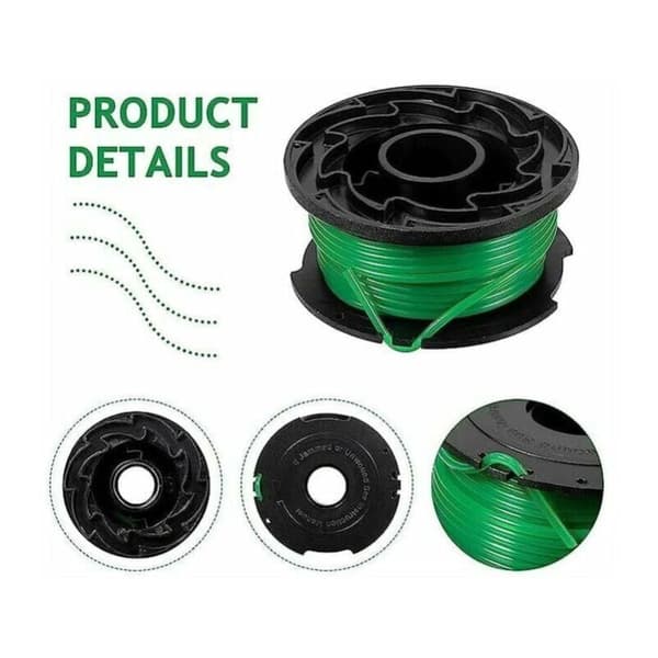 Pakke med 6 trådspoler til Black and Decker GL7033, GL8033, GL9035 gresstrimmer, 6 meter hver.