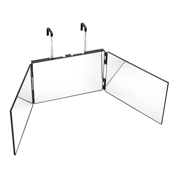 3Way Mirror Trifold Mirror Self Hairdressing Mirror Hårklippningsverktyg Green with Led