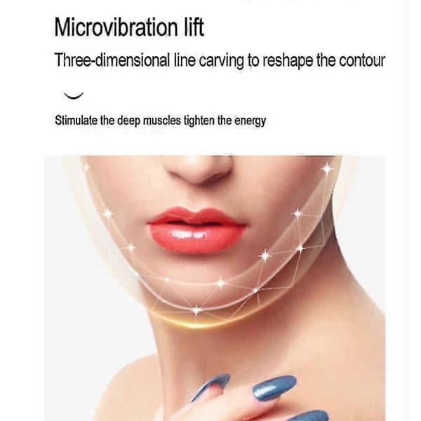 Massager Ansiktslyft LED Fotonterapi Ansiktsbantning Vibration Dubbelhaka V-lyft Ansiktsvit[dt]