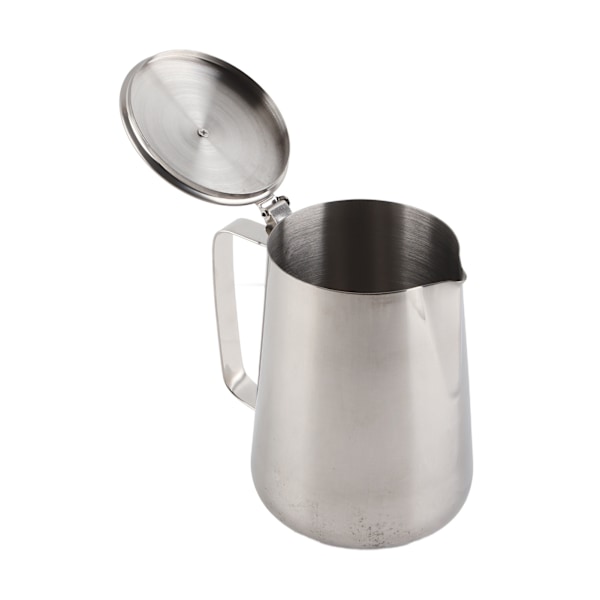 Kaffekrus i rustfritt stål med lokk - 2000 ml melkeskumkanne for latte-kunst