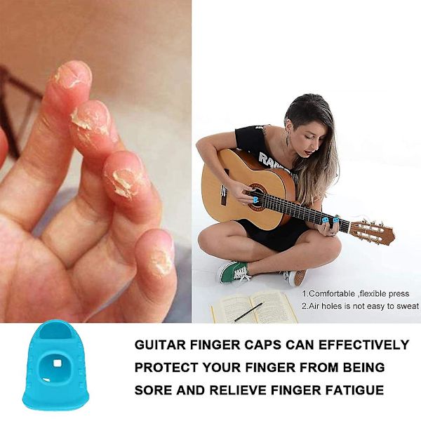 Silikon gitarr fingerskydd, gitarr fingertopp blue