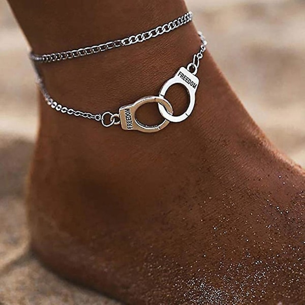 Guld Silver Handbojor Anklet Par Beach Anklet silver