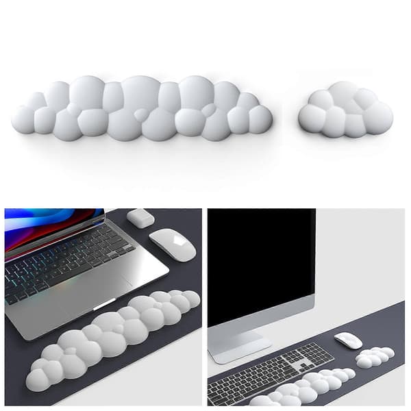Skyformet tastatur- og musehåndledsstøttepude Musemåtte skridsikker base, perfekt til kontor- og gamingmusemåtte blå Blue