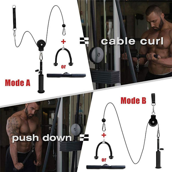 Kraftig Underarms Håndledsrulle Træner med Trissesystem til Lat Pulldowns Biceps Curls Triceps Extensions