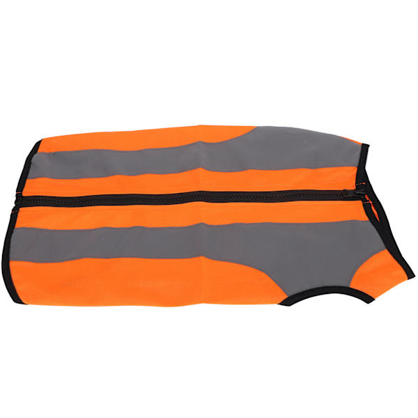 Sikkerhedsbeklædning til kæledyr om natten: Lysende jakke, let reflekterende vest med lynlås til hunde i fluorescerende orange XL