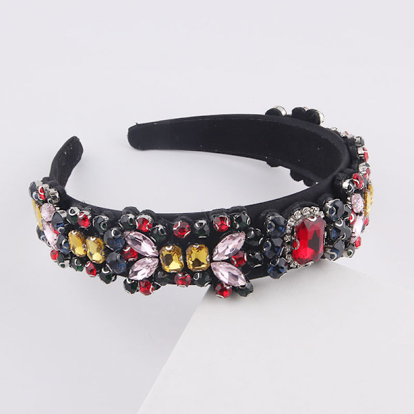 Flerfärgad diamantinläggning av vackert strass hårband Black red color