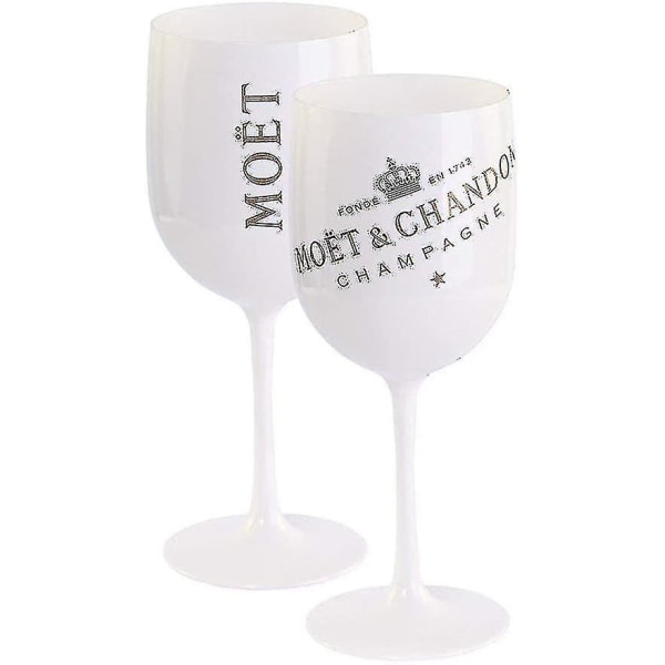 2 stk Plast Vin Party Hvit Champagne Moet Glass
