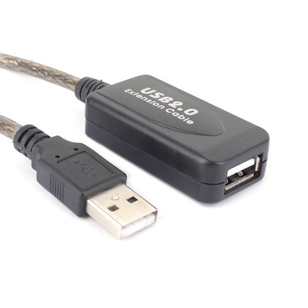 Svart 20M USB 2.0 Type A Hann til Hunn Skjøteledning