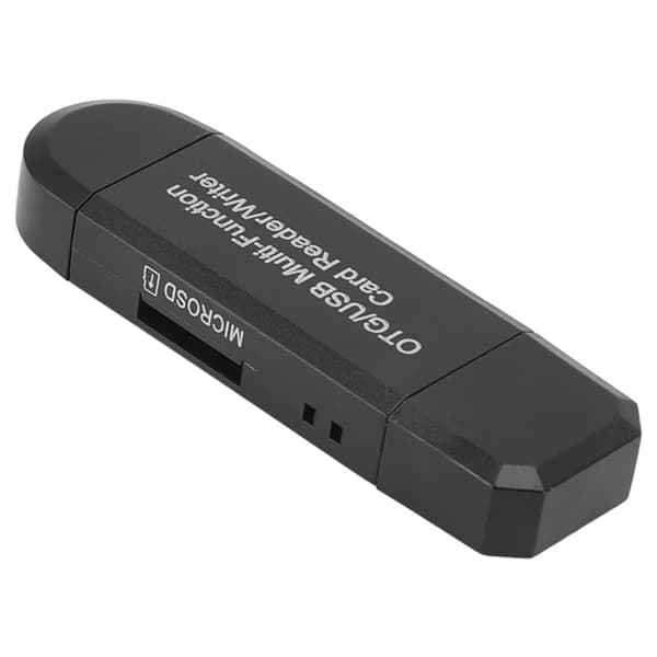 USB 2.0 64GB OTG Kortlæser 2 i 1 Han til Smartphone Computer Sort