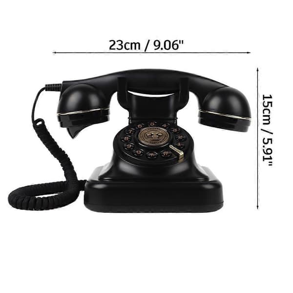 Retro Bluetooth-telefon for bryllupsmottakelsesdekor med trådløs håndsettfunksjon Black 1pcs