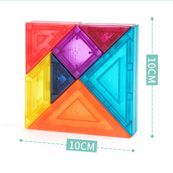 3D Magnetisk Tangram Byggeklodser Børn Hjernevrider Formgenkendelse Puslespil