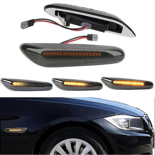 Led-etulokasuojan sivumerkkivalo vilkkuvalo - 1 3 5 -sarjan E90 E91 E60 E61 E82 E83 Dyna[dt]